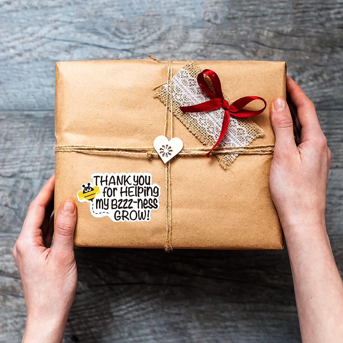 Littlefa Thank You Stickers for Small Business - 500pcs Cute Bee & Bakery Themed Handmade Mail Packing Stickers | Perfect for Packaging, Gifts, Thank You Notes & Small Business Branding