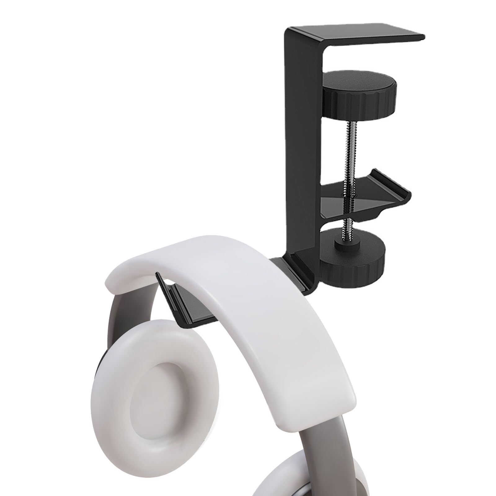 Lvjkes Universal Aluminum Alloy Gaming Headset Holder - Under Desk Headphone Hook Stand for Gamers (Black) | Perfect for Gaming Setup, Office & Home Organization