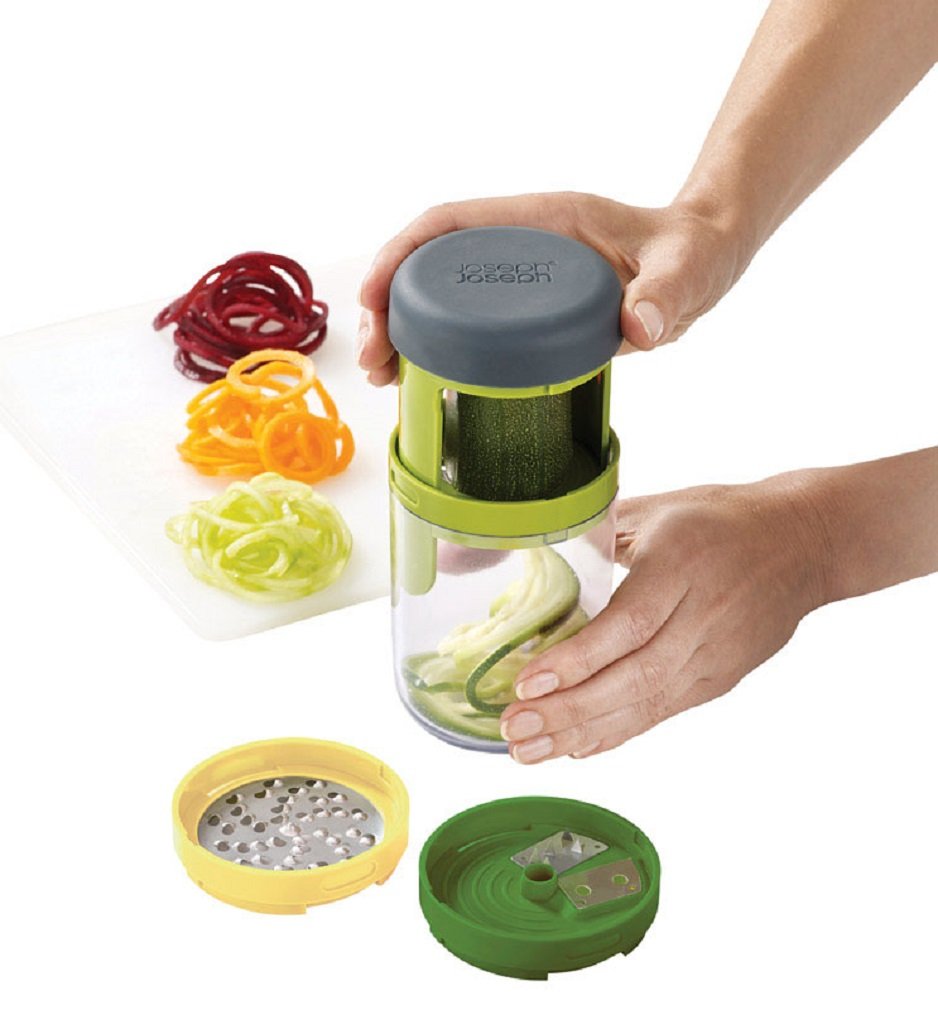 Joseph Joseph Spiro Handheld Vegetable Spiralizer - Spaghetti & Zucchini Noodle Maker - Dishwasher Safe Green - Perfect for Healthy Meals, Meal Prep & Low-Carb Diets