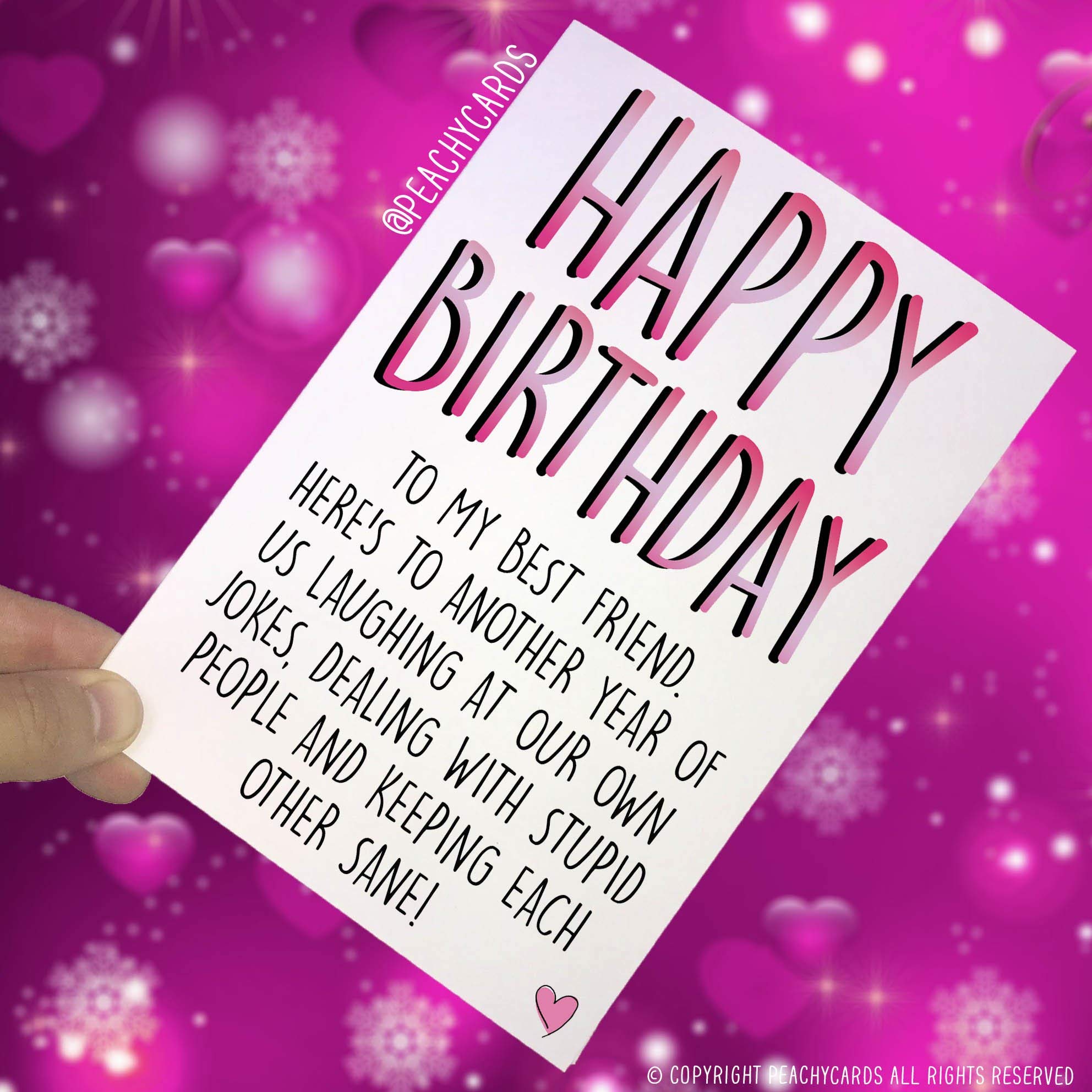 Funny Best Friend Birthday Cards - Hilarious Greeting Cards with Laughing Jokes & Banter | Perfect for Keeping Each Other Sane | Great Gift for BFFs, Coworkers & Family | Use for Birthdays, Anniversaries & Special Occasions | PC406