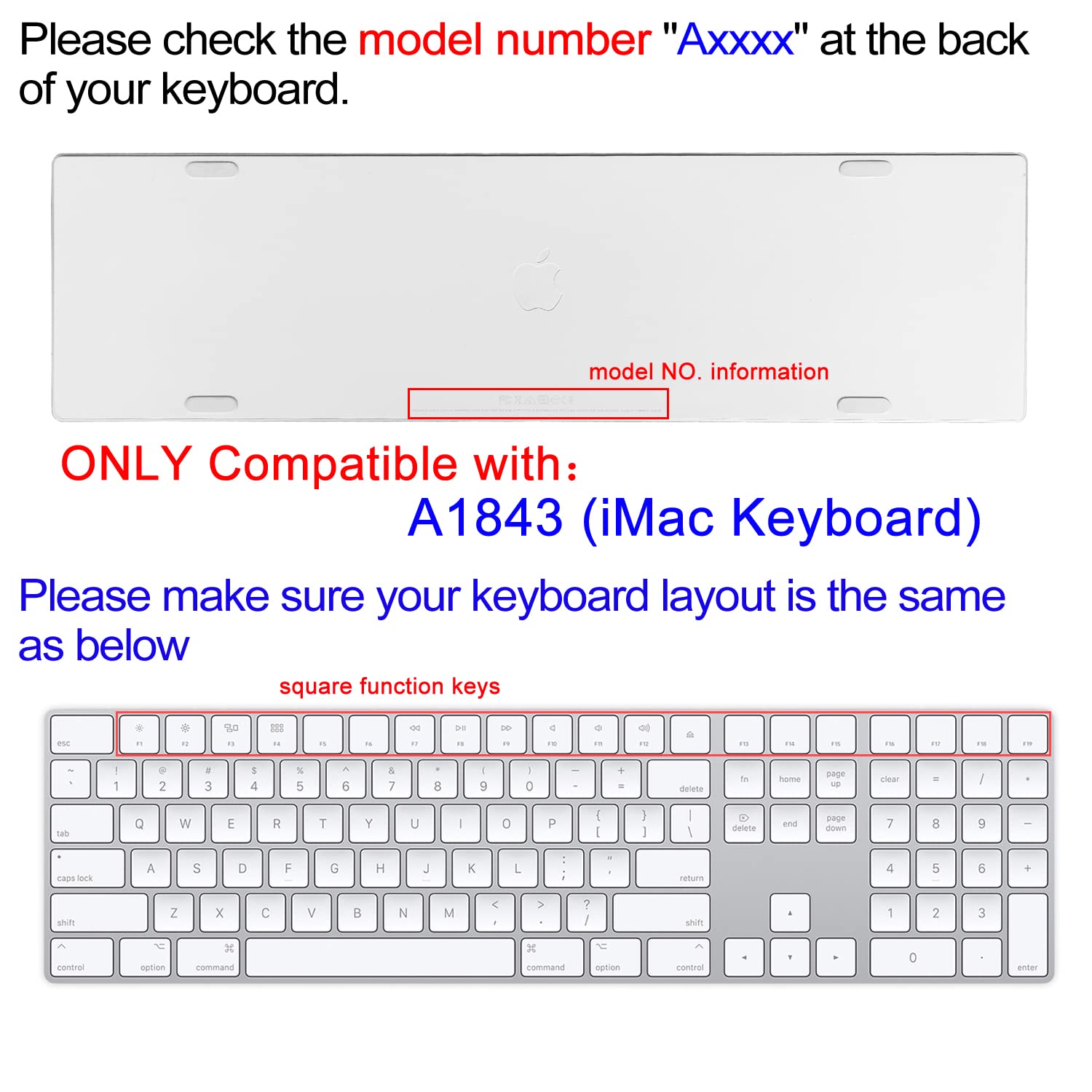 Silicone Keyboard Cover for Apple iMac Magic Keyboard - Cat Print Skin for MQ052LL/A (A1843) - Home & Office Use