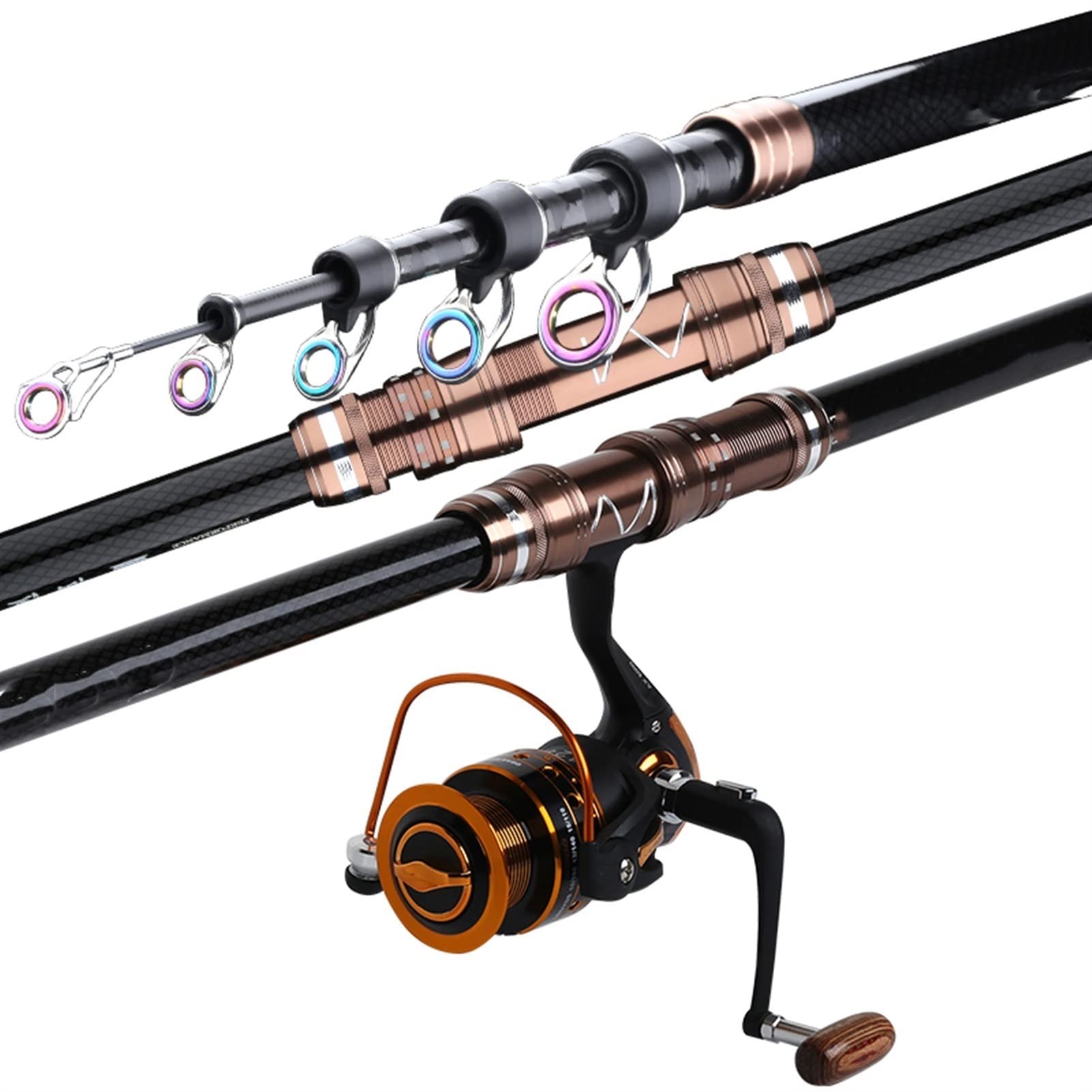 Premium Carbon Fiber Telescopic Fishing Rod and Reel Combo Set - Super Hard Long Cast Saltwater/Rock Fishing Pole (2.1-4.5m) - Perfect Gift for Beginners & Professional Anglers | Ideal for Beach, Pier, and Deep Sea Fishing Adventures