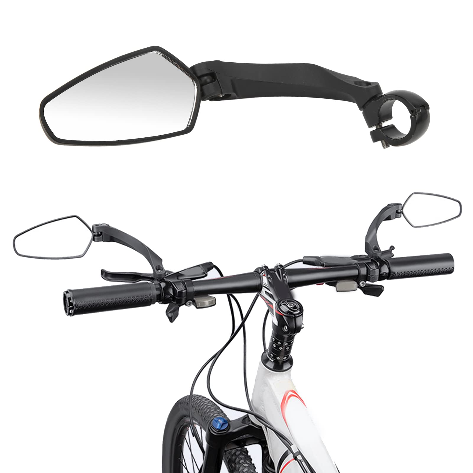 Tefola Bike Mirror - 360° Rotating Bicycle Handlebar Rearview Mirror for Wide Range Back Sight - Perfect for Road Cycling, Commuting & Mountain Biking Safety