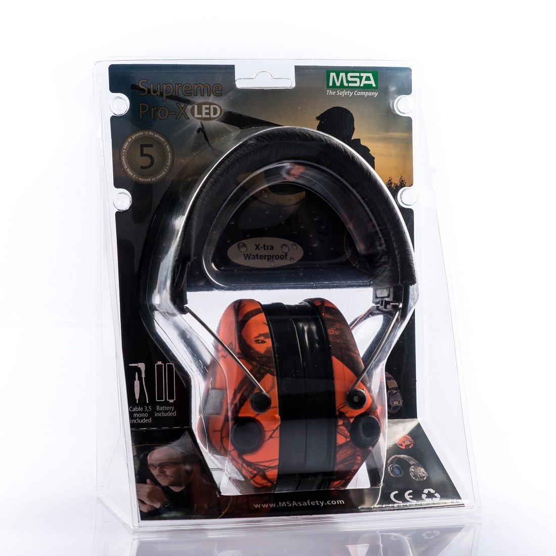 Sordin Supreme Pro-X Blaze LED Headphones with Leather Headband & Gel Earseals - Premium Hearing Protection for Shooting, Hunting & Outdoor Activities
