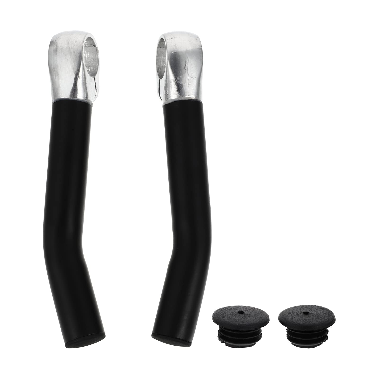 Universal Aluminum Alloy Bike Handlebar Ends - 1 Pair Black Road Bike Arm Rests & Cycling Assistant Bars for Comfortable Long-Distance Riding, Mountain Biking and Commuting