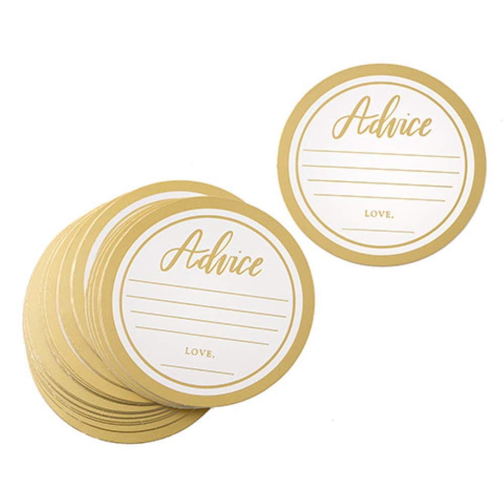 David Tutera Wedding Advice Coasters - Set of 25 Elegant Drink Coasters for Bridal Showers, Bachelorette Parties & Wedding Receptions - Perfect Wedding Gift & Party Decor