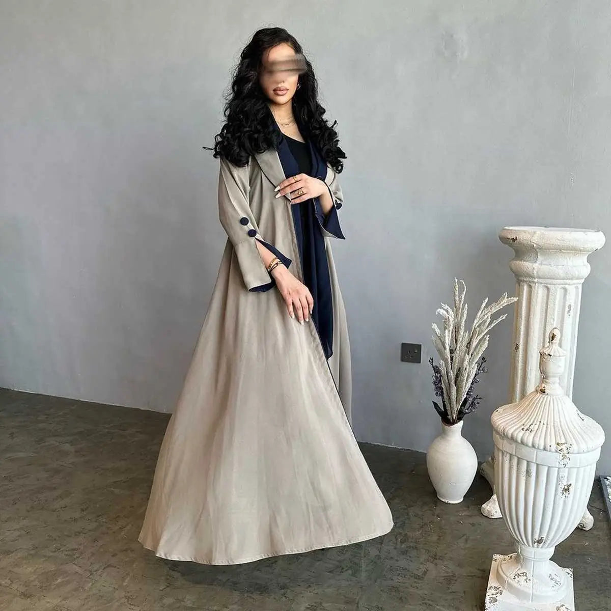 Elegant Muslim Women's Fashion Cardigan Open Abaya Dress - Modest Islamic Clothing for Prayer, Mosque & Everyday Wear