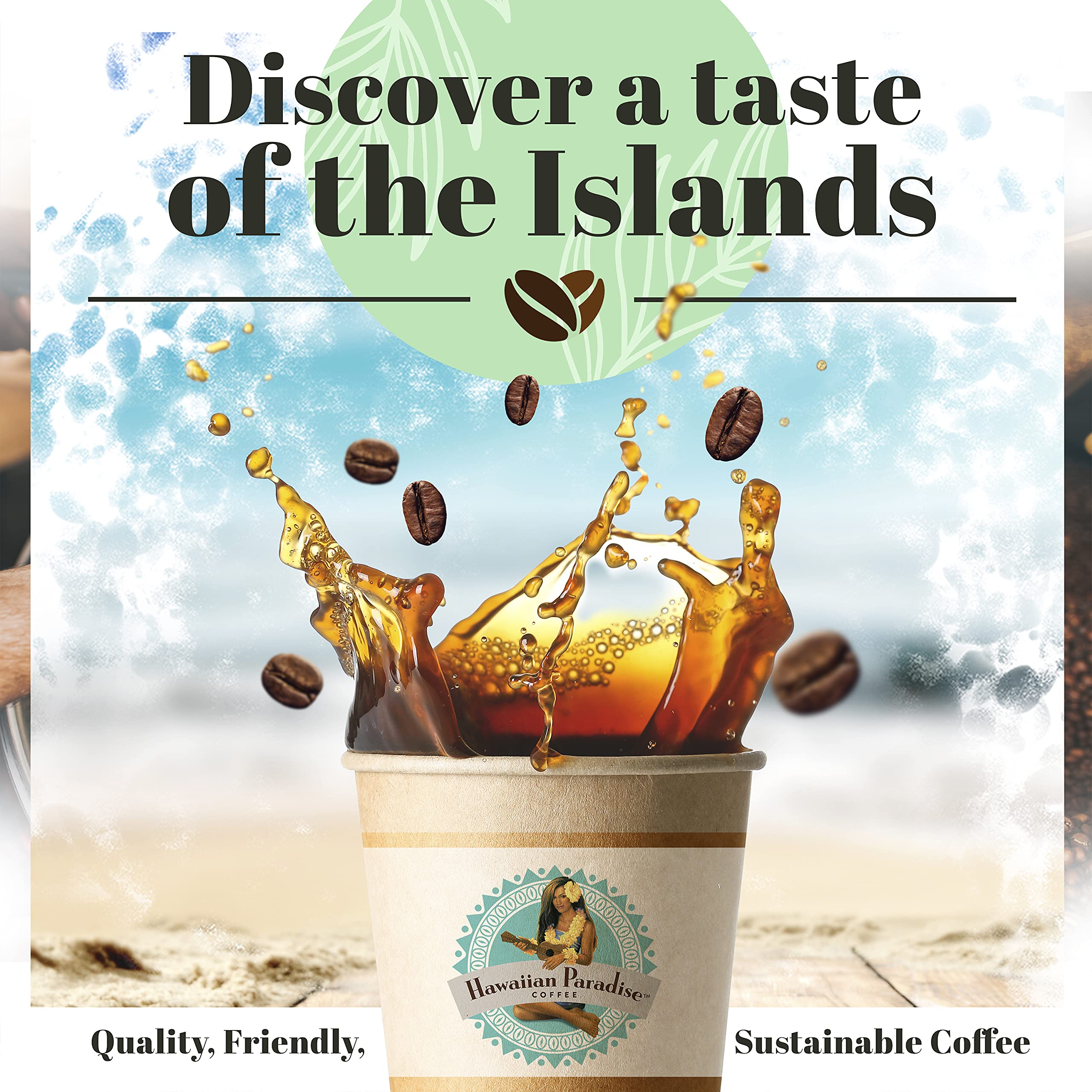 Premium Hawaiian Paradise Coffee - 100% Arabica Ground Coffee for Rich Bold Flavor - Perfect for Home Brewing & Gifts