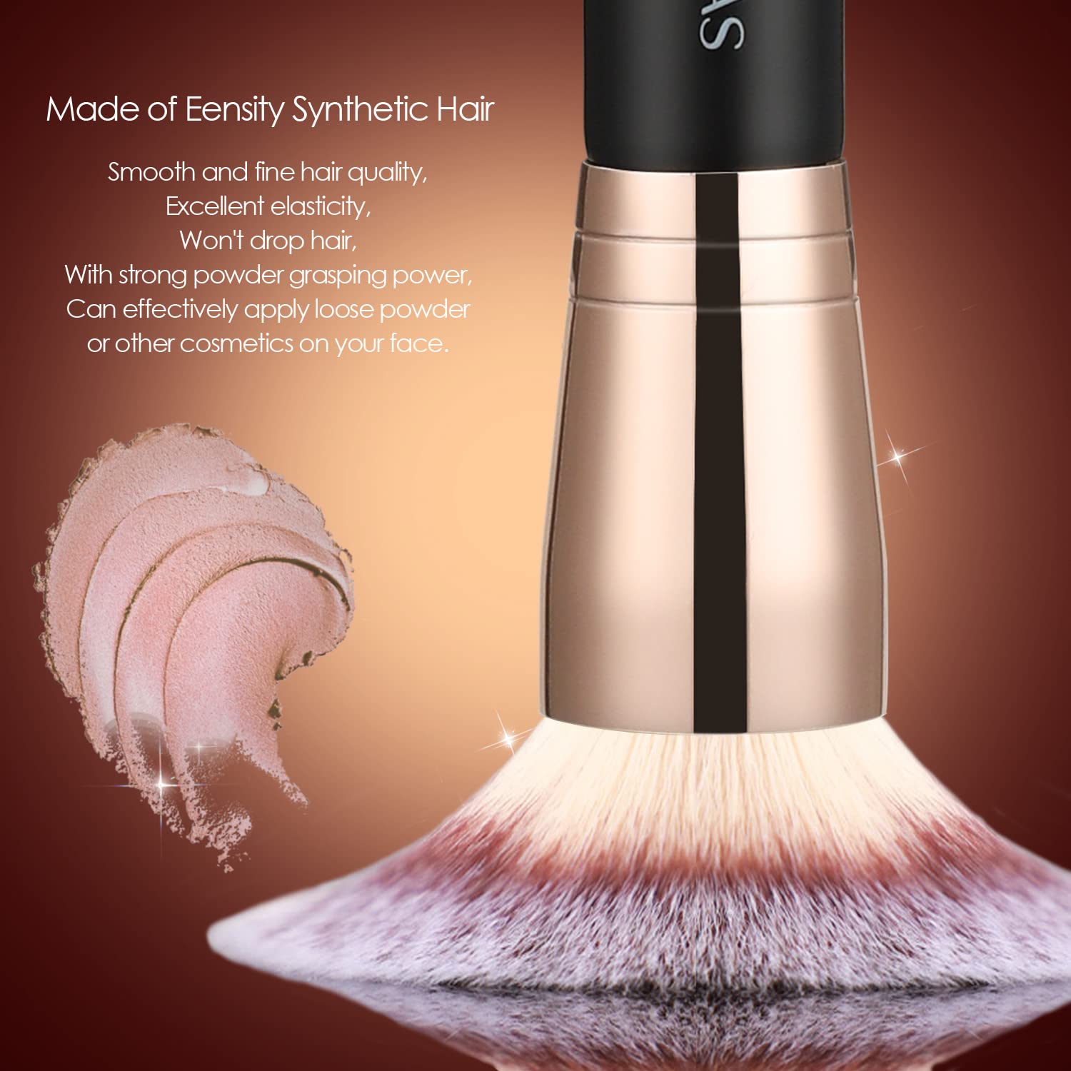 KINGMAS Kabuki Makeup Brush - Double-Ended for Liquid & Powder Foundation - Perfect for Blending & Contouring