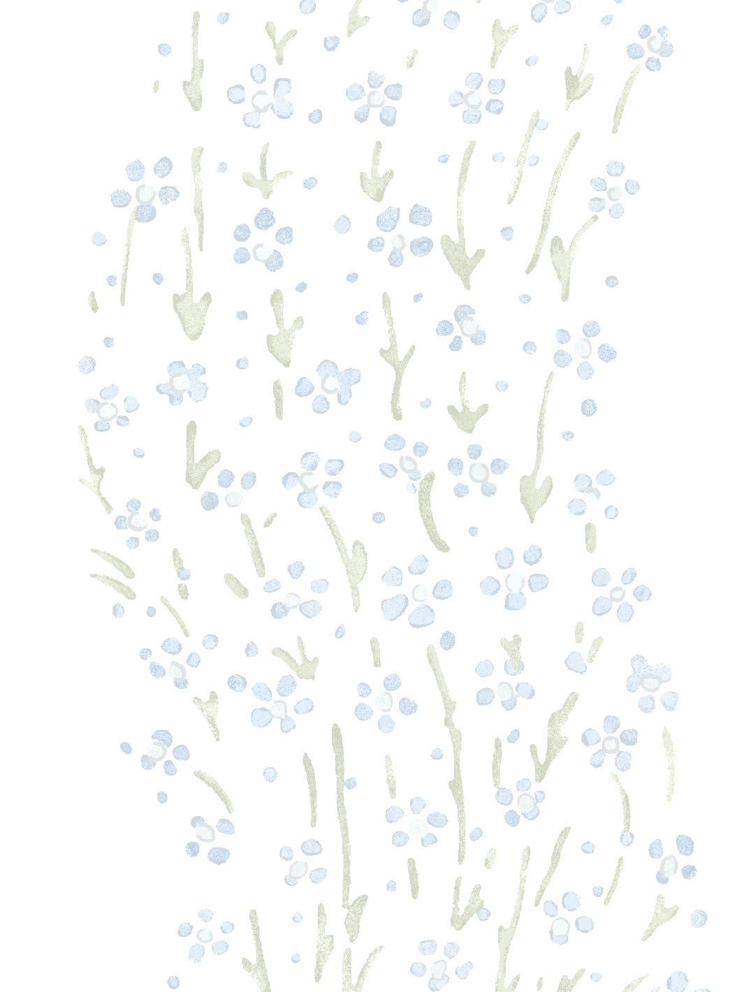 Nathan Turner Blue Green Floral Ditsy Wave Wallpaper - Peel and Stick Removable Wallpaper for Bedroom, Living Room & Nursery Decor
