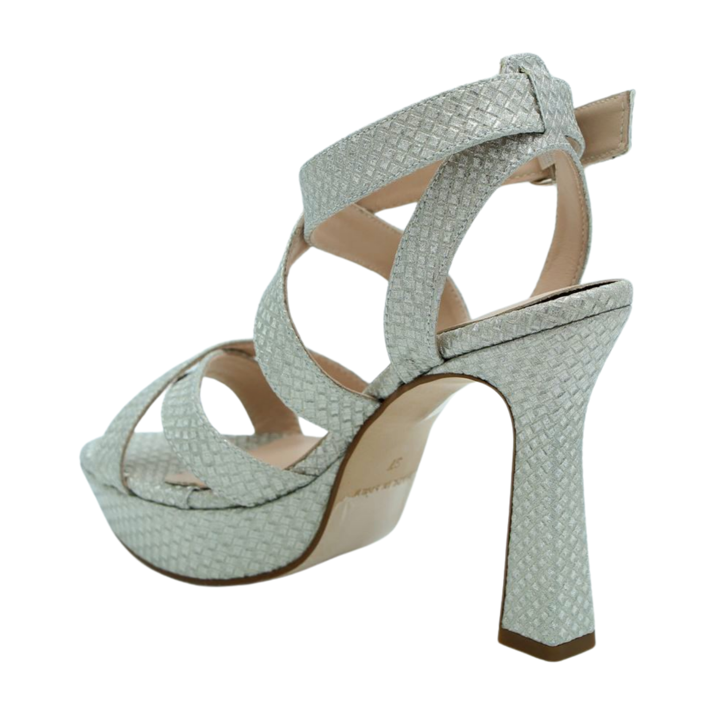 MARIAN Silver Shimmer Platform Sandals for Women - Comfortable High Heel Summer Beach Wedding Party Shoes | Perfect for Bridesmaids, Vacation & Night Out
