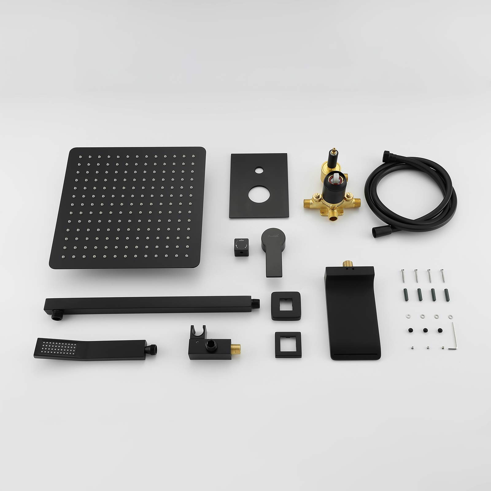 SHAMANDA Matte Black Shower System with 12