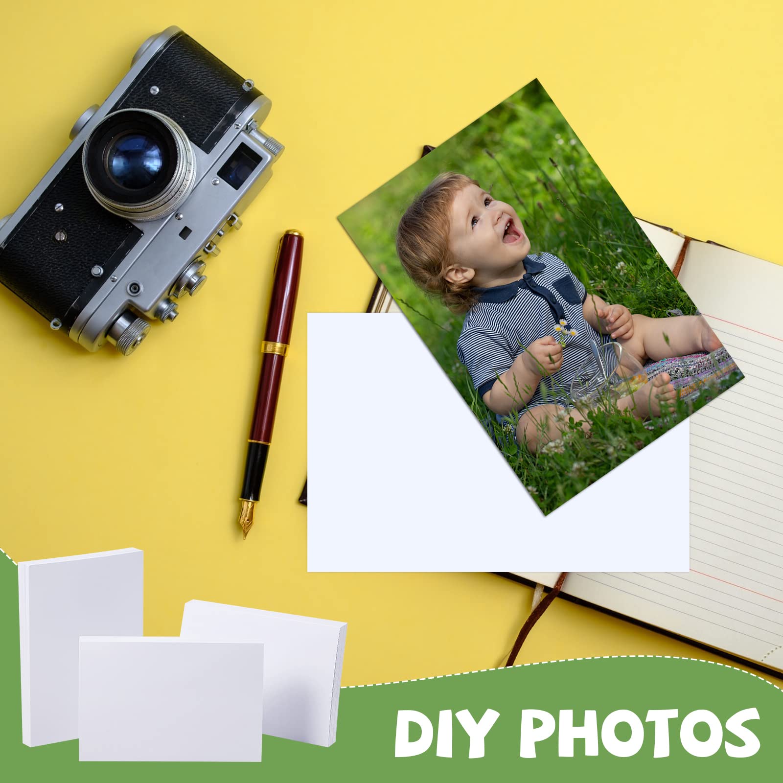 Fuutreo 200 Sheets 5x7 Inch 200 GSM Glossy White Photo Paper for Inkjet Printers - Premium Quality Photographic Paper for Printing Photos, Art Prints & Professional Projects