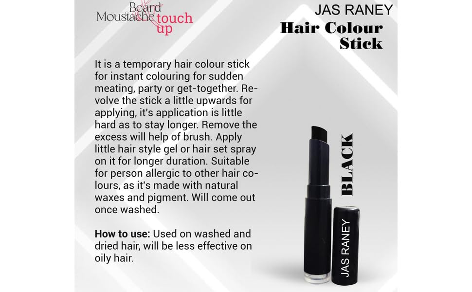 Jas Raney Beard Growth Kit - Combo Pack with Beard & Mustache Wax Stick (Black) & 30ml Natural Beard Oil for Thicker Growth - Perfect for Men's Grooming, Styling & Daily Care