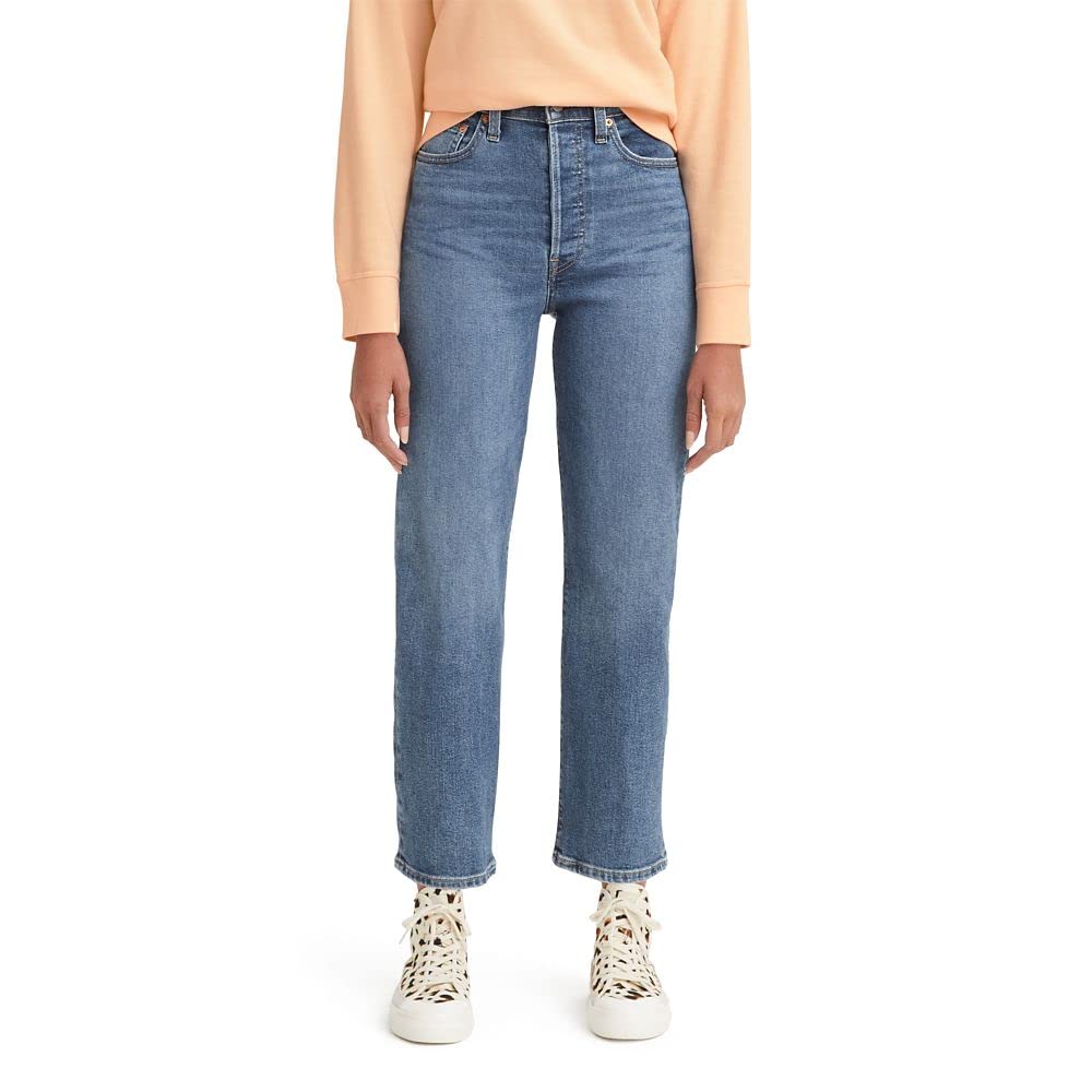 Levi's Women's Ribcage Straight Ankle Jeans - High Waist Slim Fit Denim Pants for Casual Wear & Everyday Outfits