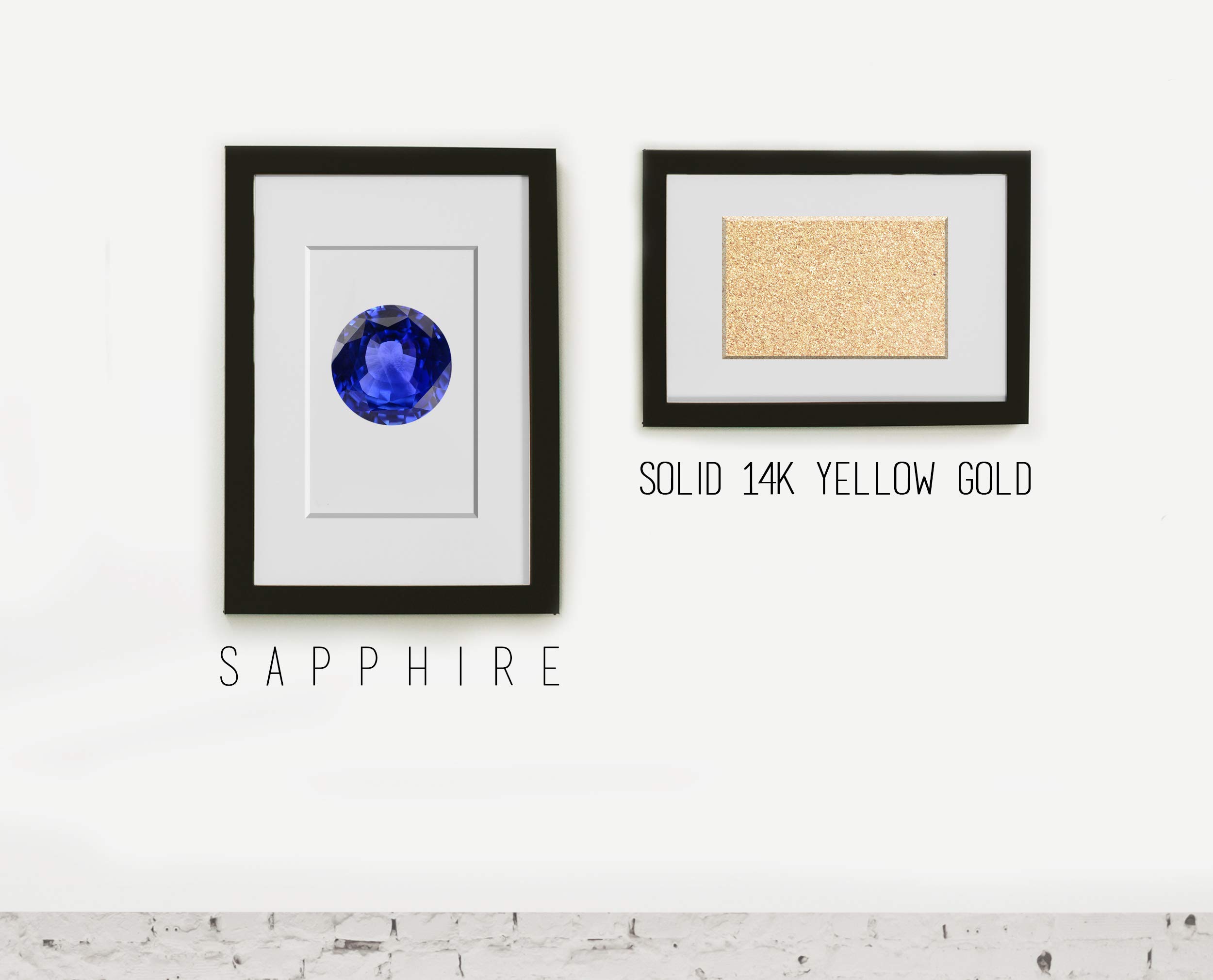 Majade 14K Gold Blue Sapphire Ring – September Birthstone, Unique Wedding & Engagement Ring for Women, Elegant Promise Ring for Special Occasions