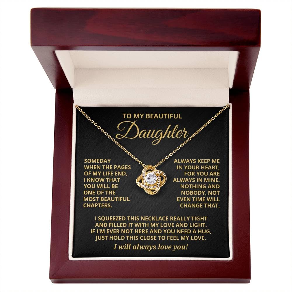 To My Daughter Necklace from Dad - Heartfelt Birthday Gift for Daughter from Mom with Elegant Gift Box | Personalized Jewelry for Special Occasions, Graduation, Christmas & Father-Daughter Bonding