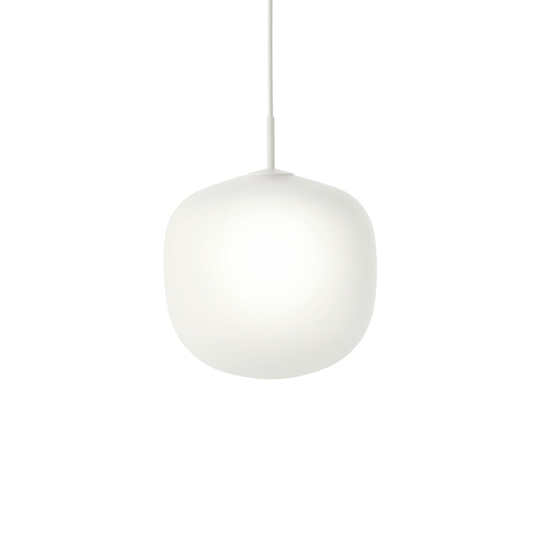 MUUTO Rime Pendant Light in Opal White - Modern Scandinavian Hanging Lamp with 4 Size Options for Dining Room, Kitchen Island & Living Room Lighting