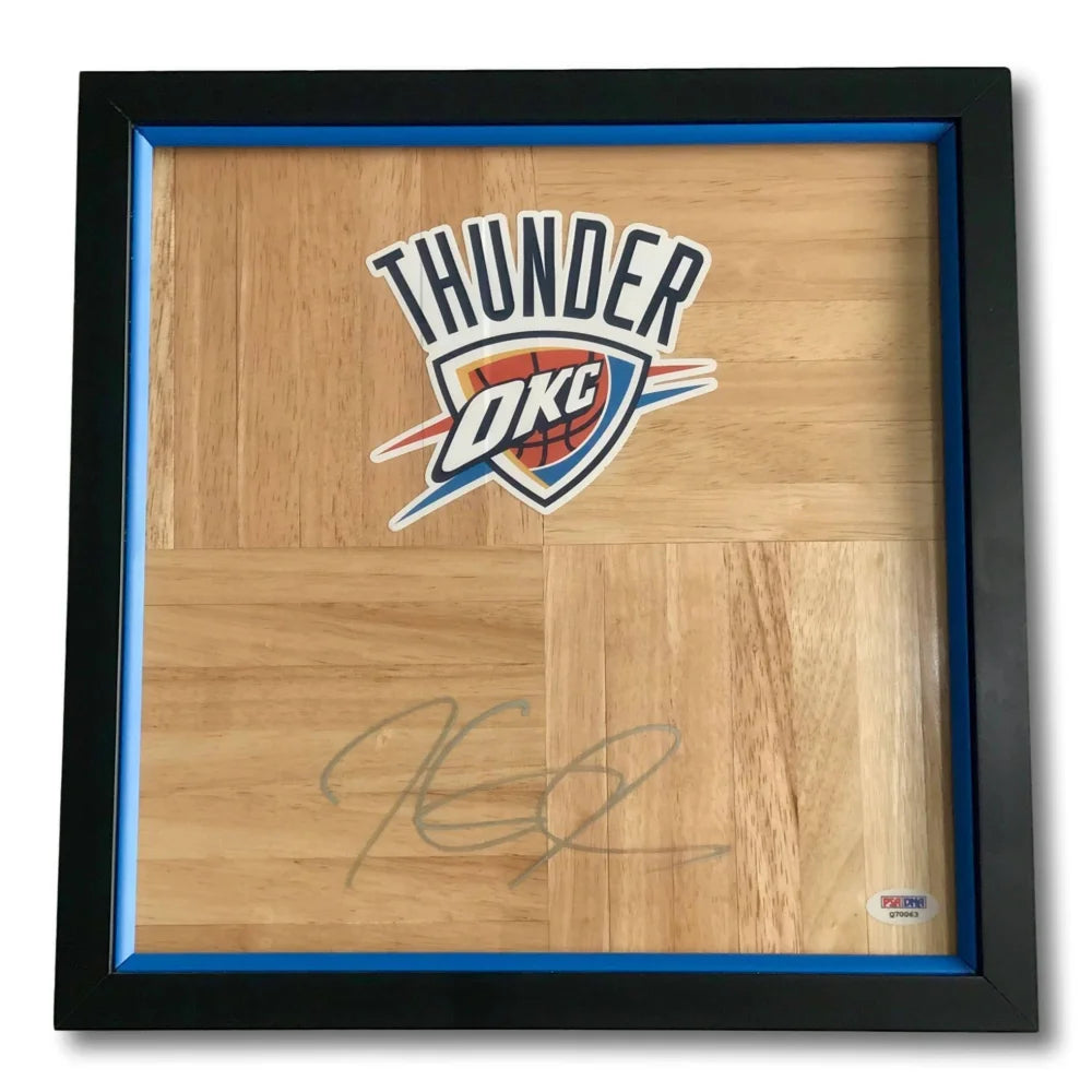 Kevin Durant Signed OKC Thunder Floor Framed 12x12