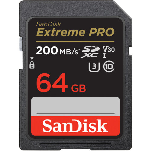 SanDisk Extreme PRO 64GB SDXC UHS-I Memory Card - 200MB/s Read Speed for DSLR Cameras, 4K Video & High-Speed Photography - Perfect for Professional Photographers & Videographers