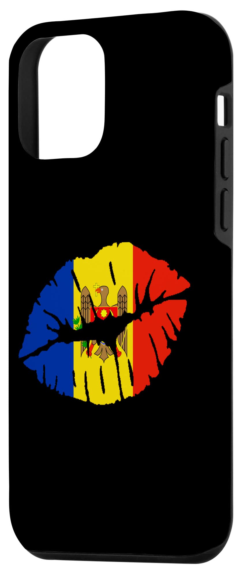 iPhone 12 Mini Phone Case with Moldova Flag Design - Perfect Gift for Moldovans | Lip Kiss Pattern Protective Cover for Daily Use & Special Occasions