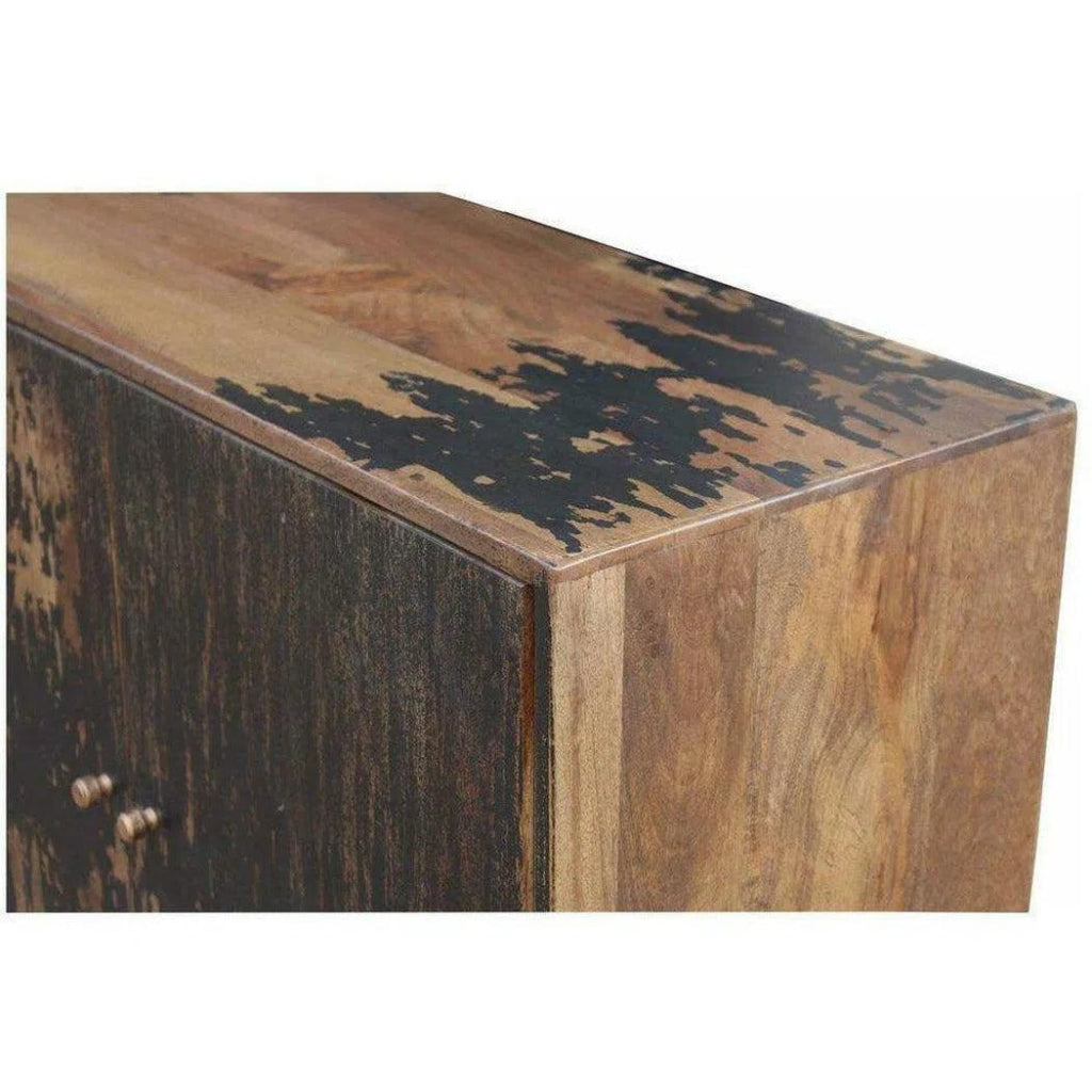 71 Inch Black Rustic Sideboard Buffet Cabinet - Farmhouse Dining Room Storage for Dishes, Linens & Entertaining Essentials