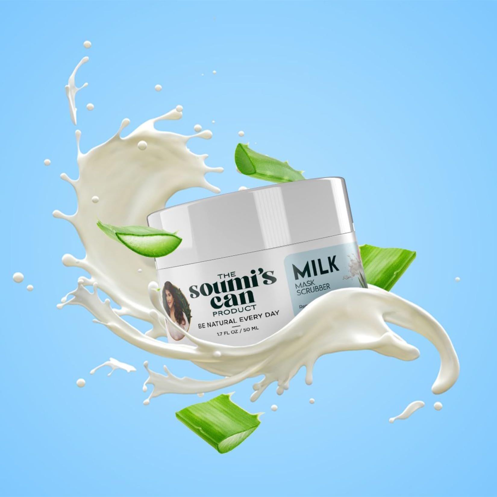 SOUMI's CAN Milk Mask Scrubber 50ml - Deep Cleansing & Exfoliating Face Scrub for Glowing Skin | Pack of 1 | Perfect for Daily Skincare Routine & Spa Days