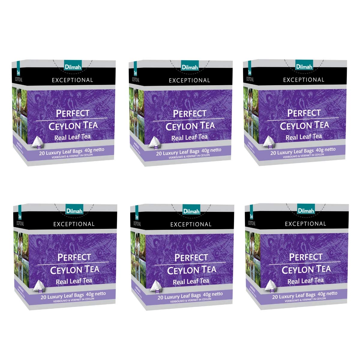 Dilmah Perfect Ceylon Tea - 120 Tea Bags (6 Packs x 20) | Premium Pure Ceylon Black Tea in Luxury Leaf Bags | Exceptional Range for Gifts, Afternoon Tea & Relaxation
