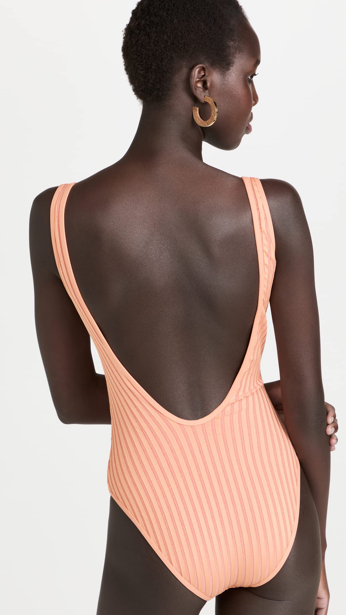 L*Space Two-Tone Rib Float One Piece Swimsuit - Classic Tangy & Bougainvillea Print, Size 8 | Perfect for Beach Vacations, Pool Parties & Summer Getaways