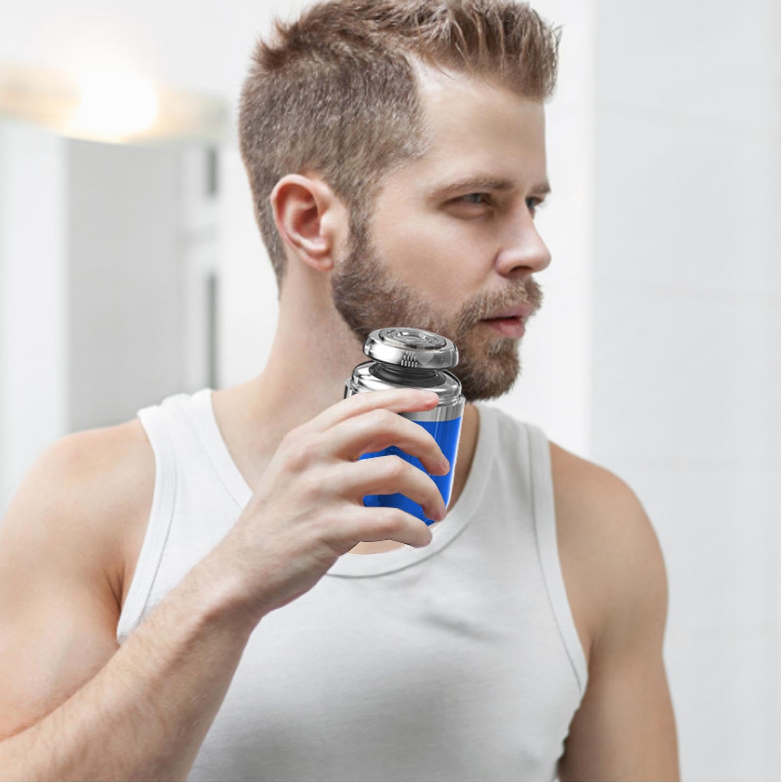 Portable Electric Shaver for Men - Rechargeable Cordless Travel Trimmer with Nose Hair Attachment, Powerful & Washable for Beard, Mustache & Body Grooming - Perfect for Home, Travel & Gym Use