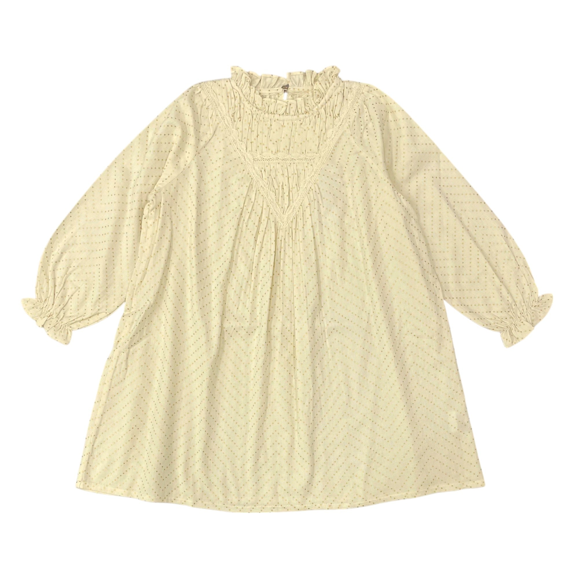 Louis Louise Manon Cream Dress with Gold Dot Accent - Elegant Women's Party Dress for Cocktail, Wedding & Special Occasions