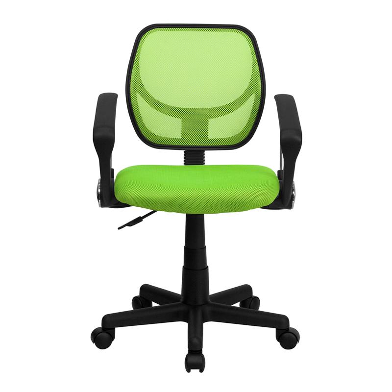 FLASH Neri Kids Low Back Black Mesh Swivel Task Office Chair with Curved Square Back and Arms - Ergonomic Study Chair for Children, Perfect for Homework, Online Classes & Gaming Desks