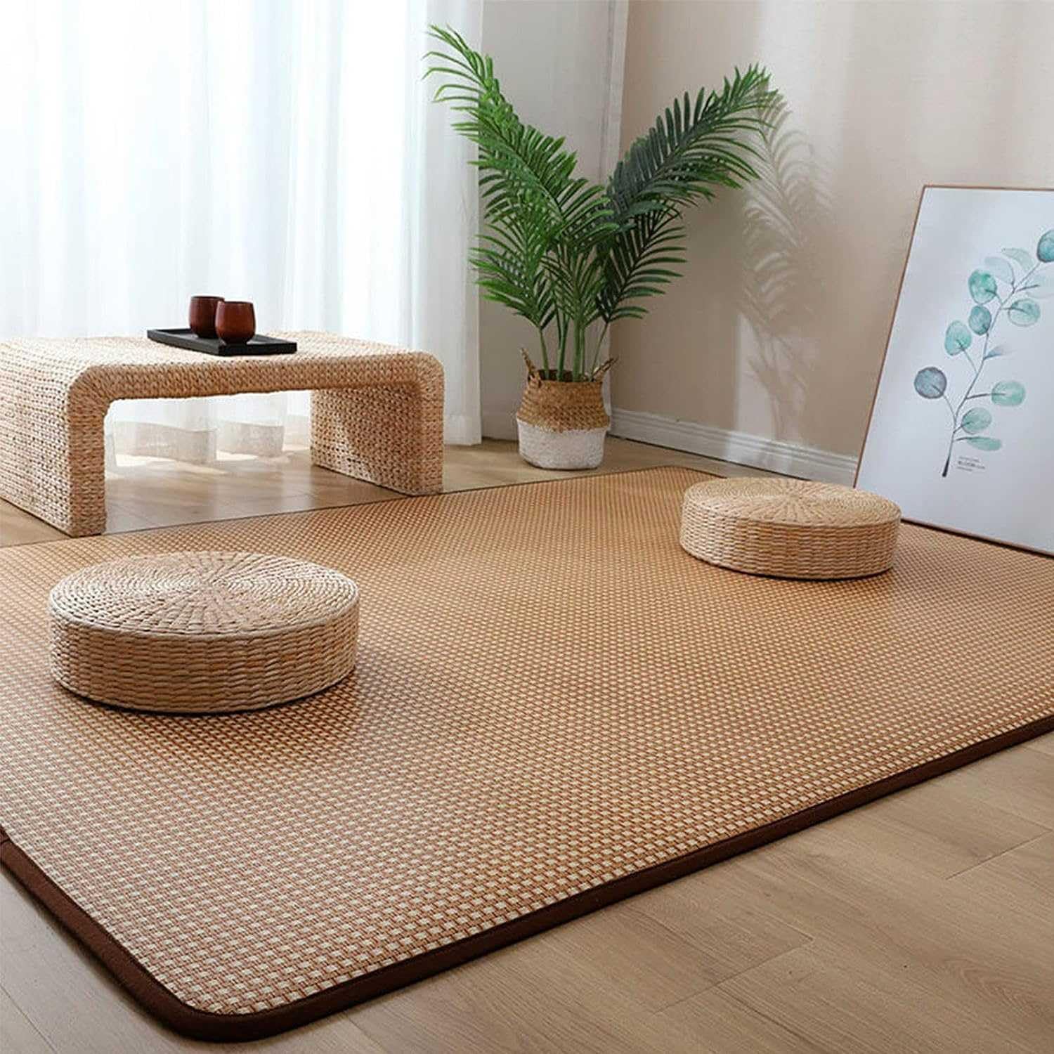 Foldable Indoor Floor Carpet for Living Room & Bedroom - Soft Summer Sleeping Mat & Baby Crawling Playmat | Perfect for Home Decor, Yoga, and Kids Play Area