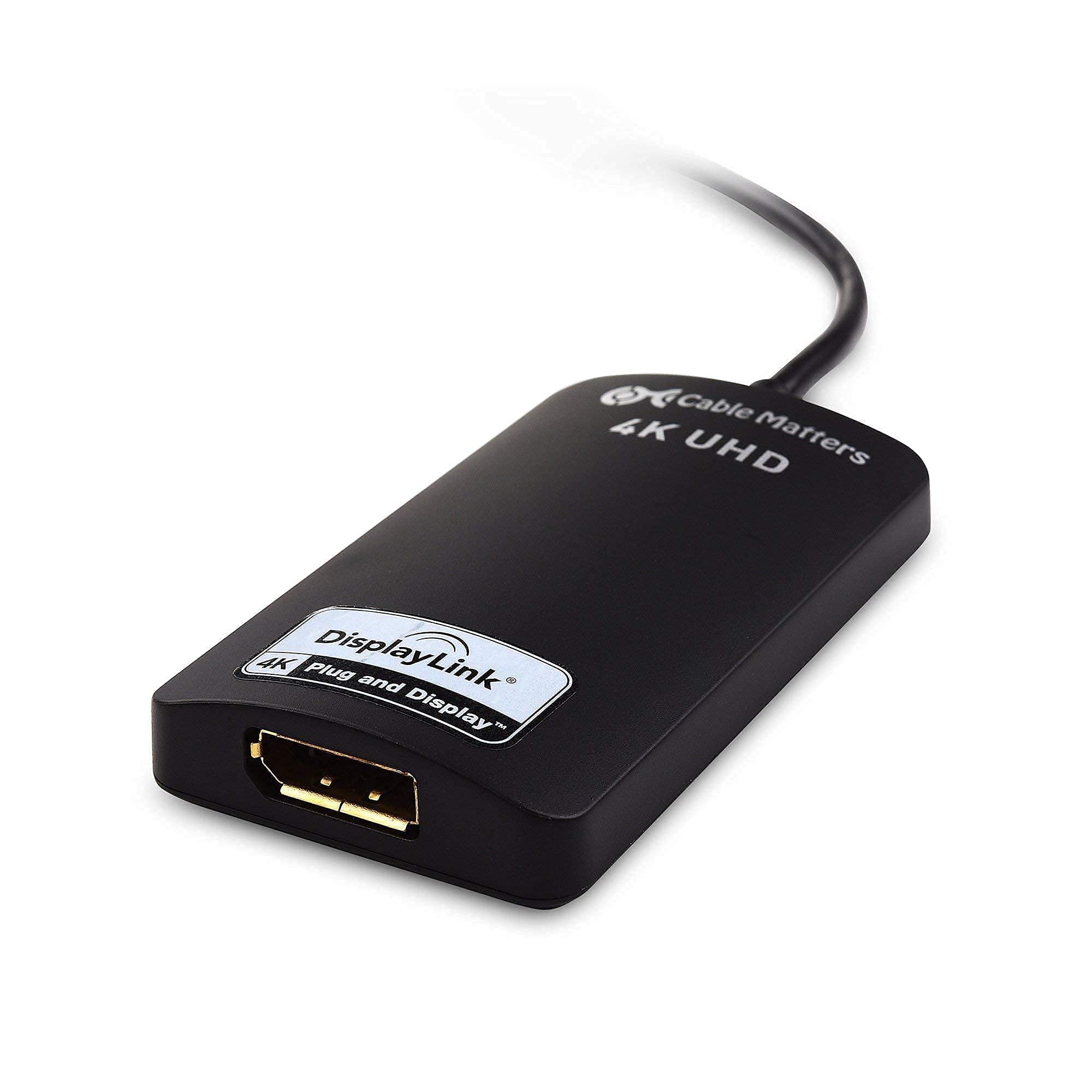 Cable Matters USB 3.0 to DisplayPort Adapter 4K - Ultra Mini USB Hub with 4 Ports for Windows PC, Laptop, Monitor - Perfect for Home Office, Gaming & Multi-Screen Setup | Ideal for Video Editing, Remote Work & Dual Monitor Productivity