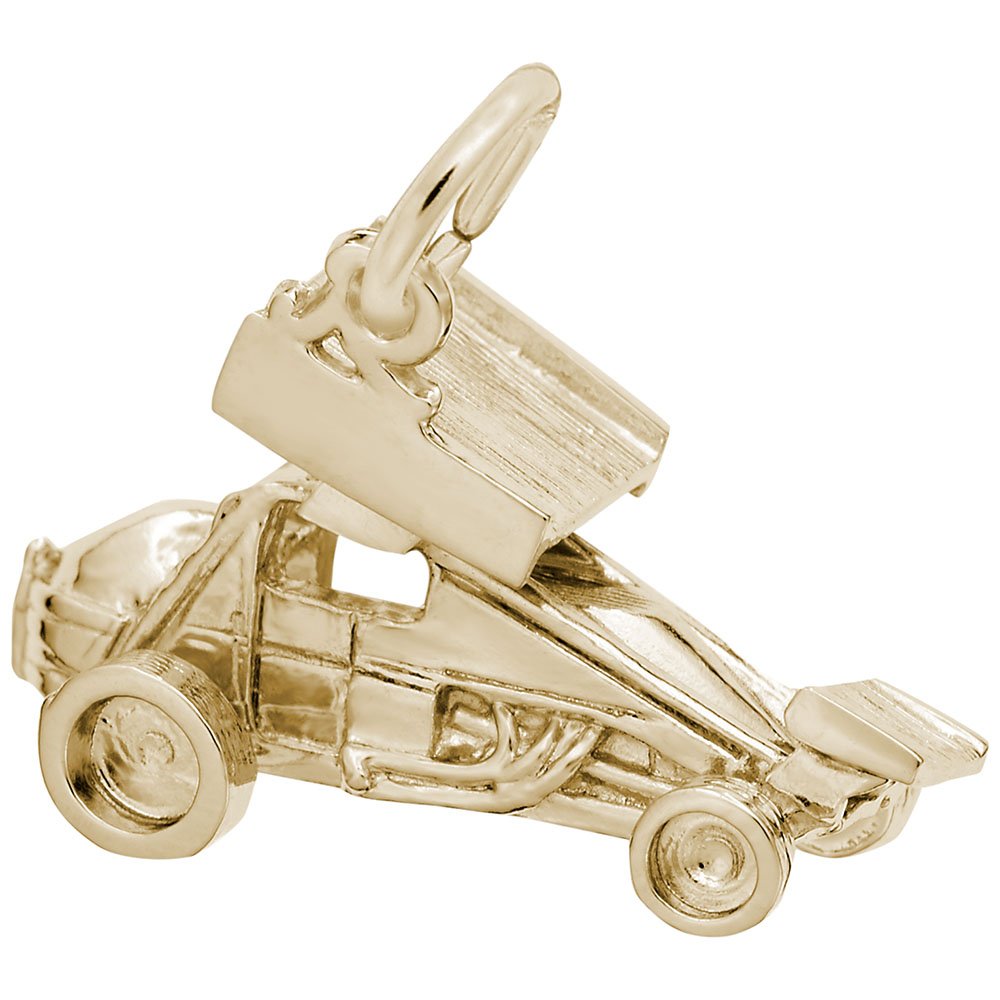 Sprint Car with Wings Charm - Sterling Silver Pendant for Bracelets & Necklaces - Perfect for Racing Fans & Jewelry Lovers - Ideal for Gifts, Everyday Wear & Special Occasions