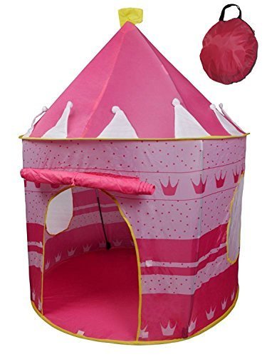 POCO DIVO Princess Castle Play Tent for Girls - Pink Indoor & Outdoor Kids Playhouse | Perfect for Birthday Parties, Playrooms, and Backyard Adventures