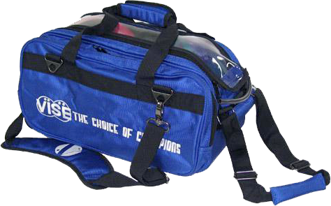 Vise 2 Ball Roller Tote with Clear Top in Blue - Perfect for Bowling Enthusiasts & League Players