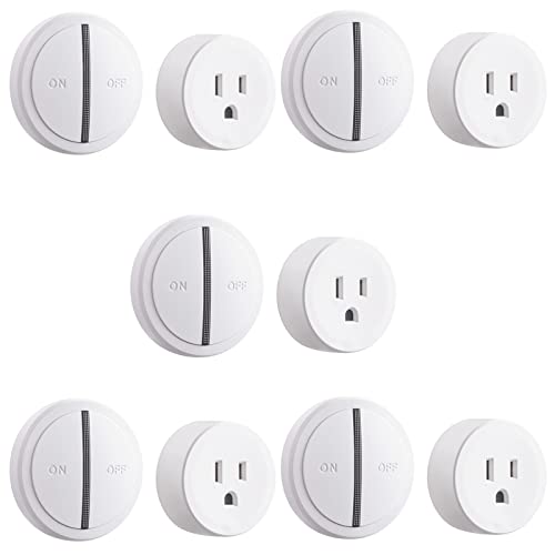 USUPERINK Wireless Remote Control Outlet Plug Adapter - 5 Pack White Wall Switch for Lamps & Appliances (10A/1200W) - Perfect for Bedroom, Living Room & Home Automation
