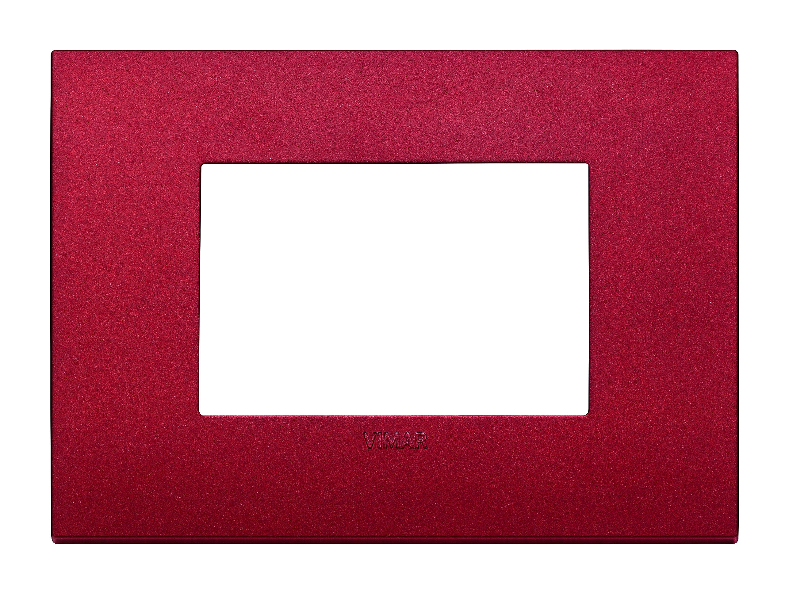 VIMAR 19653.75 Classic Switch Plate - 3-Gang Modular Wall Plate Cover in Red | Perfect for Home, Office & Commercial Electrical Installations