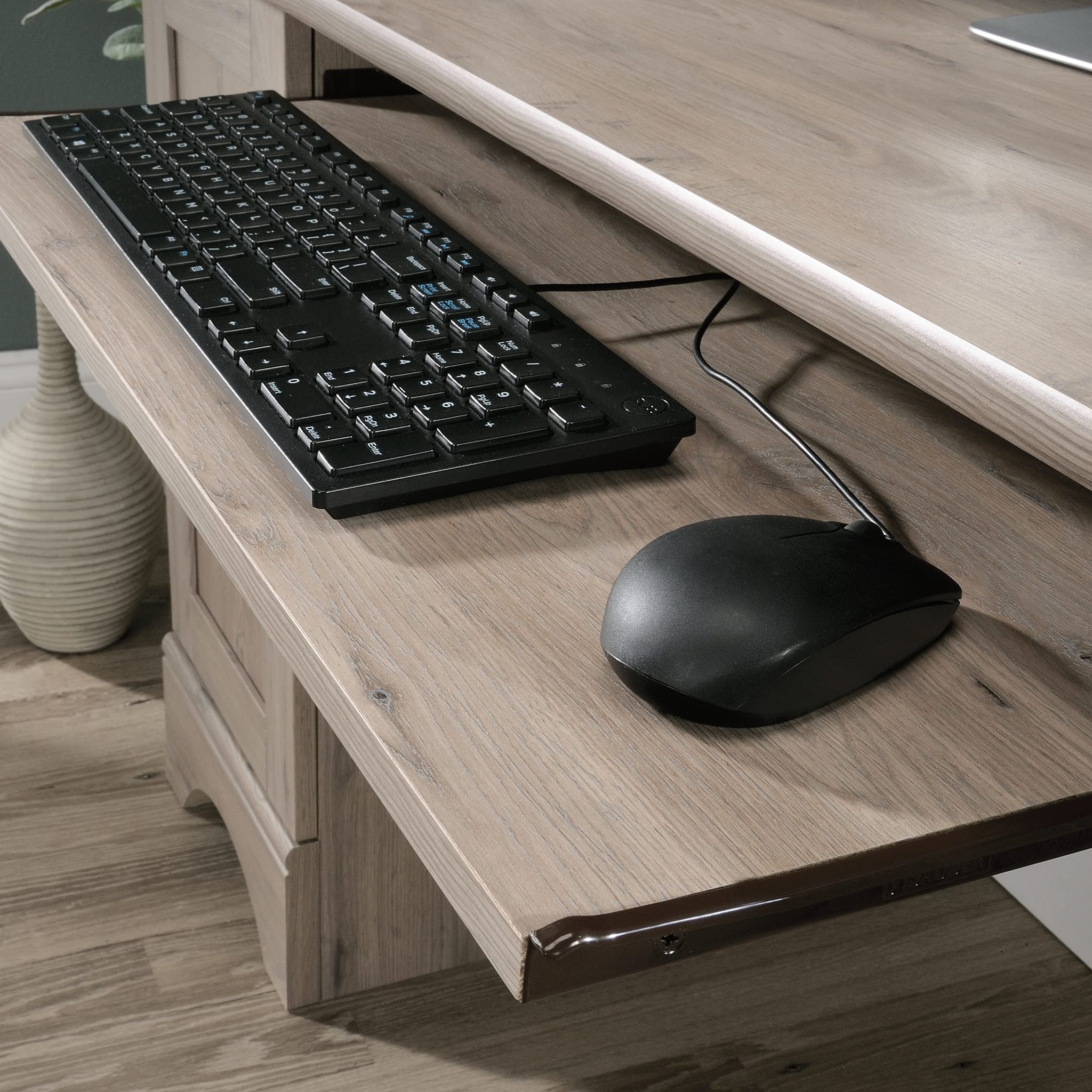 Sauder Laurel Oak Finish Office Desk for Home & Workspace - Stylish & Functional Computer Desk for Small Spaces, Study, or Remote Work