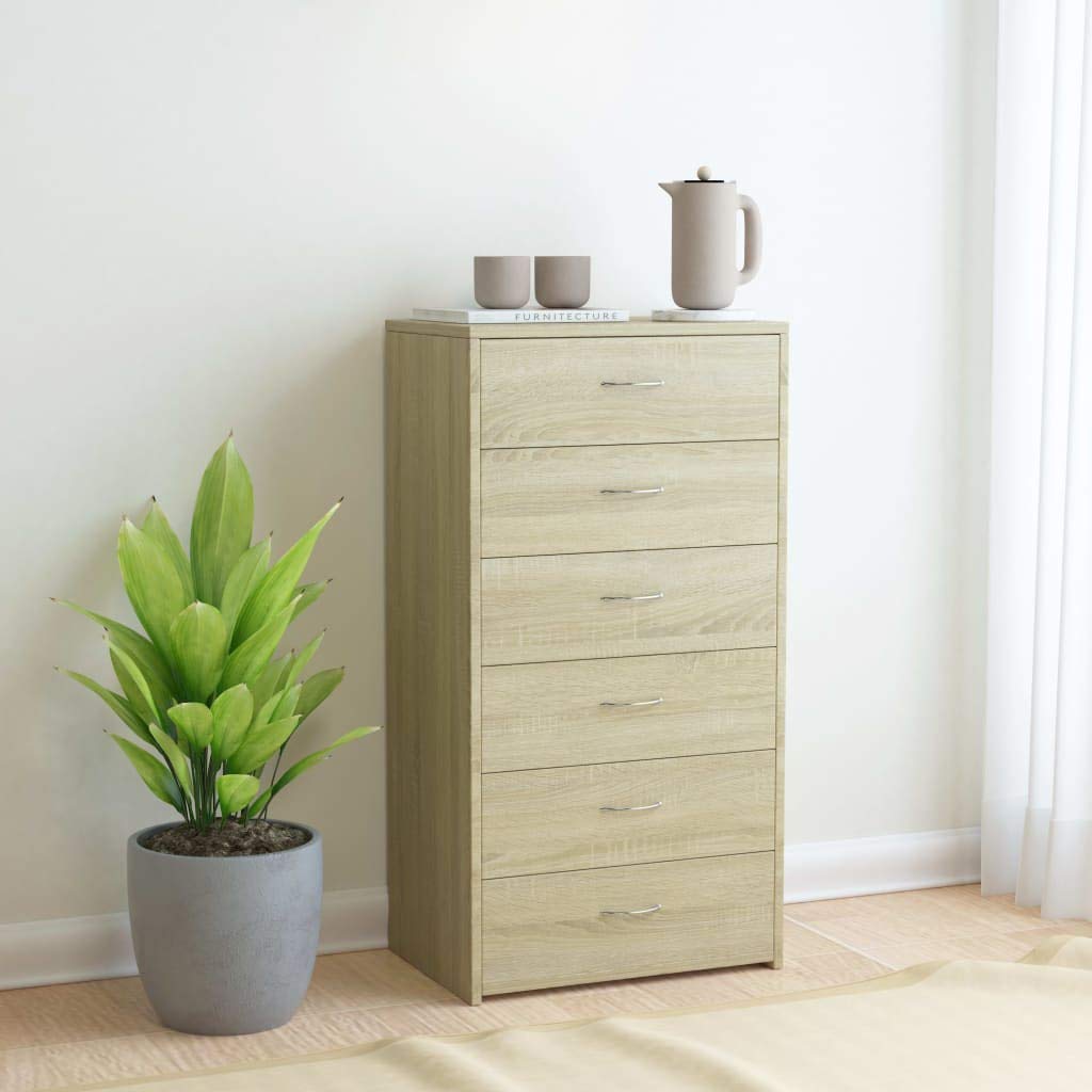 6-Drawer Bathroom Floor Cabinet - Free-Standing Storage Organizer with Vertical Design for Bathroom, Bedroom, Hallway & Living Room - Durable Chipboard Construction - Perfect for Small Space Organization & Home Decor