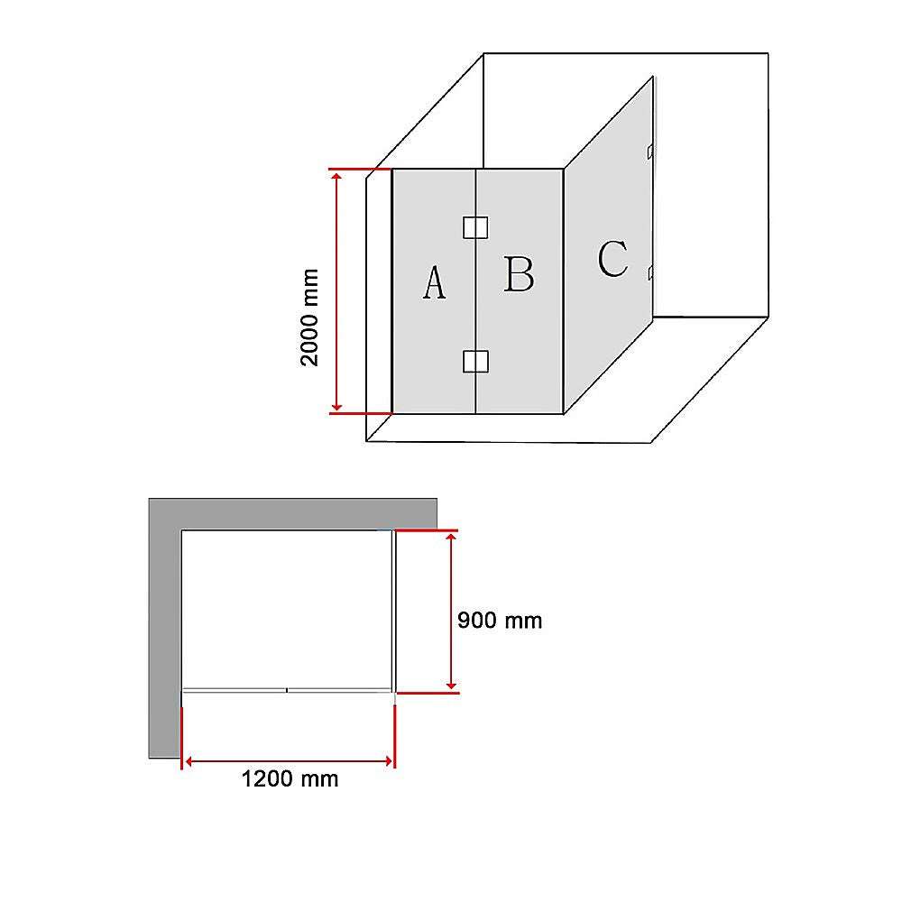 Frameless 10mm Glass Shower Screen 1200 x 900mm - Modern Bathroom Enclosure by Della Francesca | Perfect for Walk-in Showers and Spa-Like Bathrooms