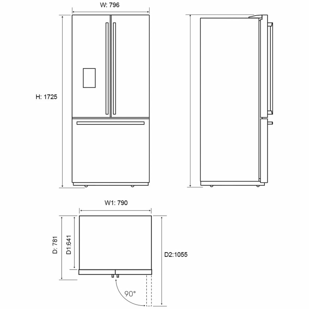Electrolux 491L French Door Frost Free Refrigerator EHE5267SC - Energy Efficient Stainless Steel Smart Fridge for Modern Kitchen & Family Use