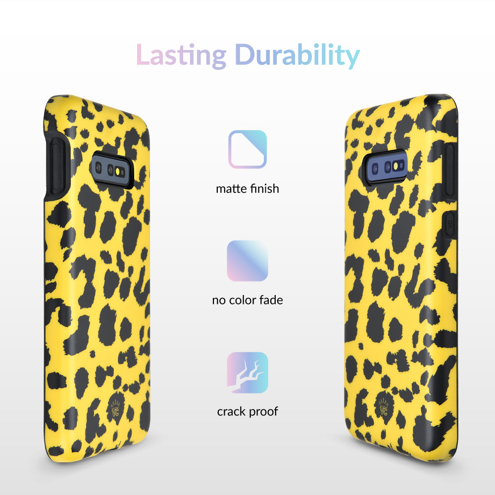 Premium Golden Cheetah Print Samsung Galaxy Phone Case - Durable Protective Cover for Galaxy S23/S22/S21/S20 - Perfect for Outdoor Adventures & Fashion Enthusiasts