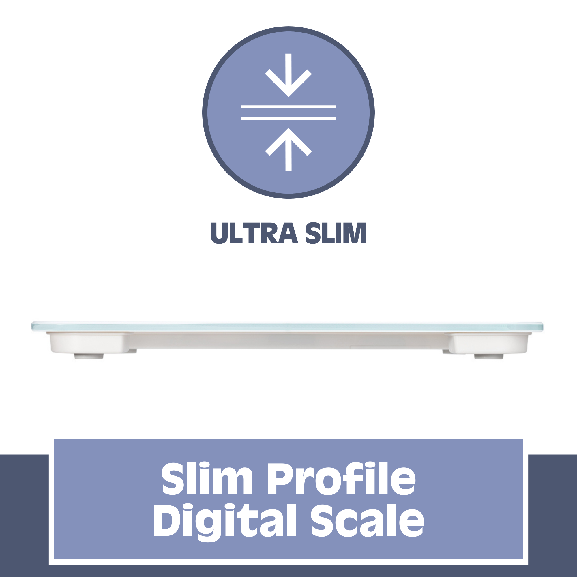 Smart Digital Bathroom Scale - Ultra Thin Auto Step-On Body Weight Scale with High Precision Sensors, LCD Display - Perfect for Home Gym, Fitness Tracking & Health Monitoring (White)