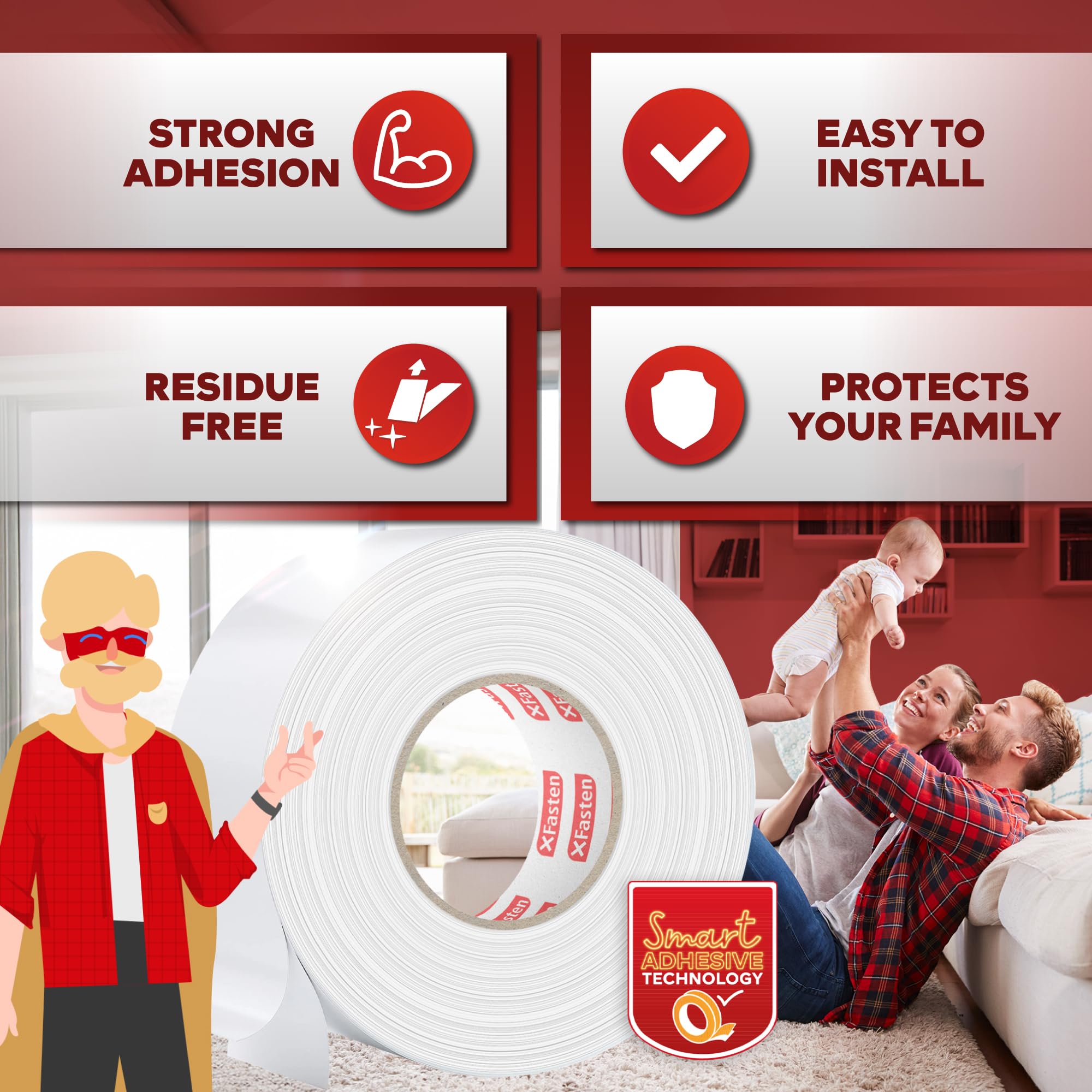 XFasten Heavy Duty Double Sided Carpet Tape 2