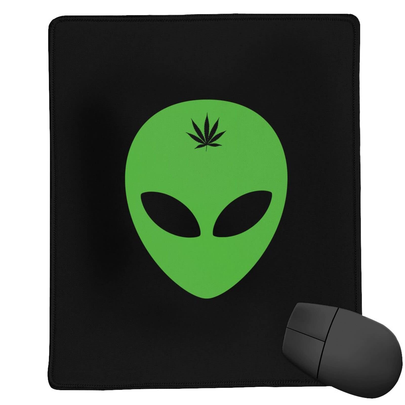 Alien Head Leaf Weed Gaming Mouse Pad 25x30cm - Non-Slip Desk Mat with Durable Thickened Design for Office & PC Gaming - Perfect for Computer Workstations, Home Office, and Gaming Setups