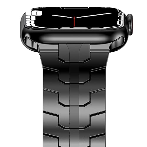Premium Stainless Steel Metal Band Compatible with Apple Watch Series 8/7/6/SE/5/4/3 - Adjustable Replacement Strap for Workout, Business & Formal Occasions