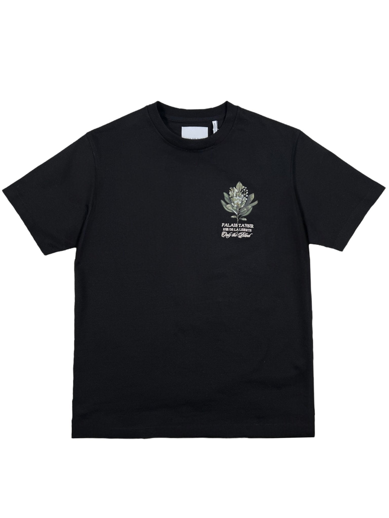 OTB T1472 Botanical Print T-Shirt for Men - Black Cotton Tee with Nature-Inspired Design | Perfect for Casual Wear, Street Style & Outdoor Adventures