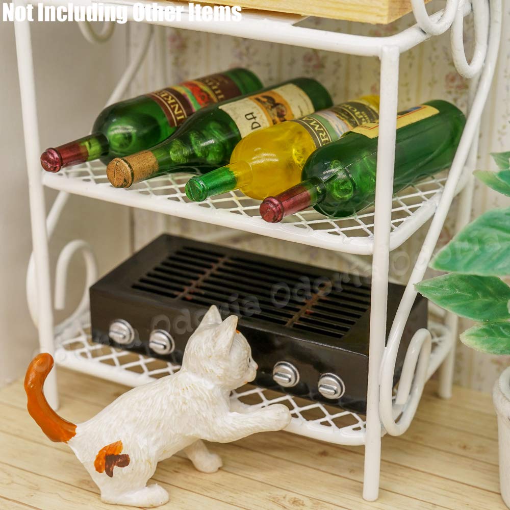 Odoria 1/12 Scale Miniature Bakers Rack - White Dollhouse Kitchen Accessories for Collectors & Model Builders - Perfect for Dollhouse Decor, DIY Projects & Miniature Displays